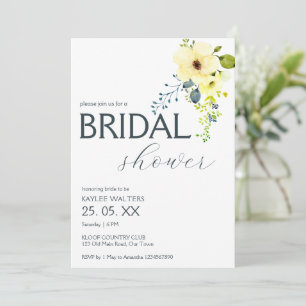 Budget simple elegant bridal shower invitation