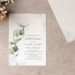 Budget Simple Elegant Eucalyptus Bridal Shower<br><div class="desc">Watercolor Bridal Shower Eucalyptus Script Floral Invitation with a modern minimalist botanical design on a white background with popular typography you can easily edit TIP: Check out below for other wedding and pre wedding preparation events items including bridal shower invitations, thank you cards, champagne labels etc collection suite for this...</div>