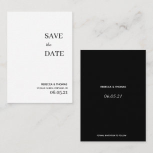 budget simple elegant non photo save the date card