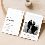 Budget Simple Elegant Photo Wedding Save The Date<br><div class="desc">Announce your love story without breaking the bank!
This budget-friendly Budget Simple Elegant Photo Wedding Save The Date features a modern script font on a crisp black and white background and a photo,  letting your love shine through with a touch of sophistication.</div>