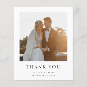 Budget Simple Elegant Photo Wedding Thank You Flyer