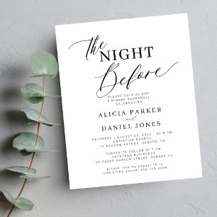 Budget simple elegant rehearsal dinner invitation