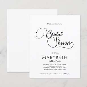 Budget Simple Elegant Script Bridal Shower