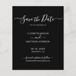 Budget Simple Elegant Script Save The Date Flyer