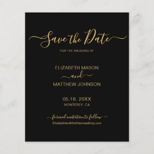 Budget Simple Elegant Script Save The Date Flyer