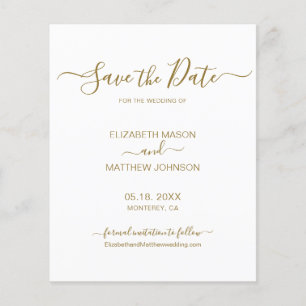 Budget Simple Elegant Script Save The Date Flyer