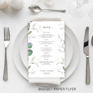 Budget simple eucalyptus greenery wedding menu
