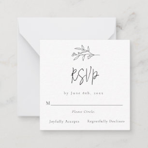 Budget Simple Foliage Wedding RSVP Card