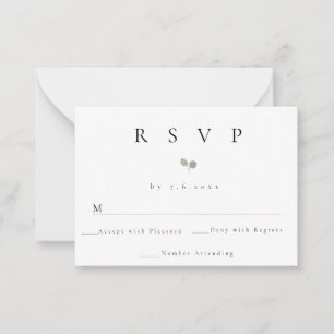 Budget Simple Greenery Wedding Response RSVP Card