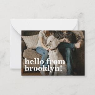 Budget Simple Hello New Home Address Photo Moving Card