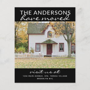 Budget Simple Home Photo Moving Black Announcement