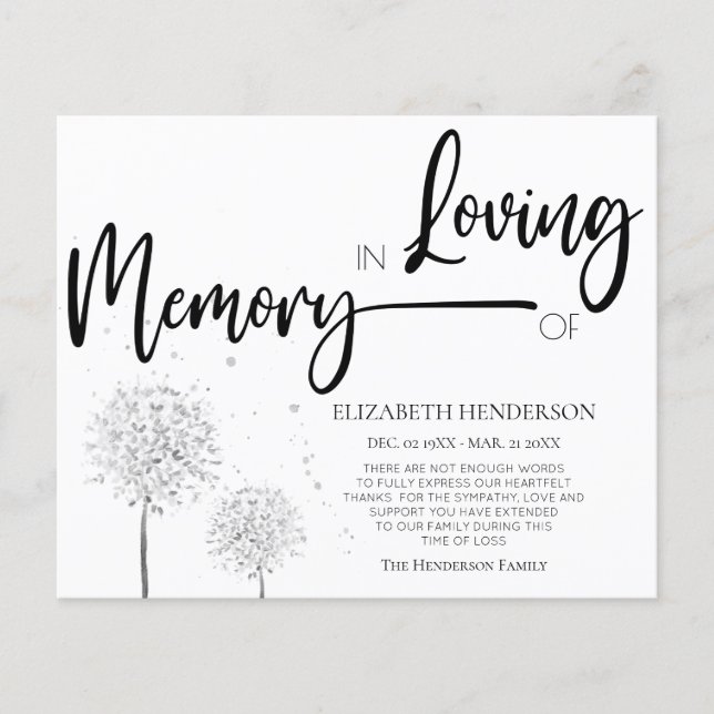 Budget Simple in loving memory Sympathy  Flyer (Front)