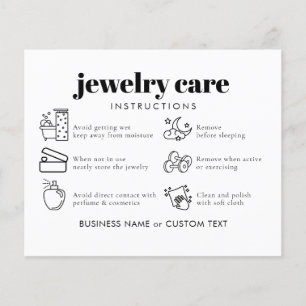 Budget Simple Jewellery Care Thank You Business 