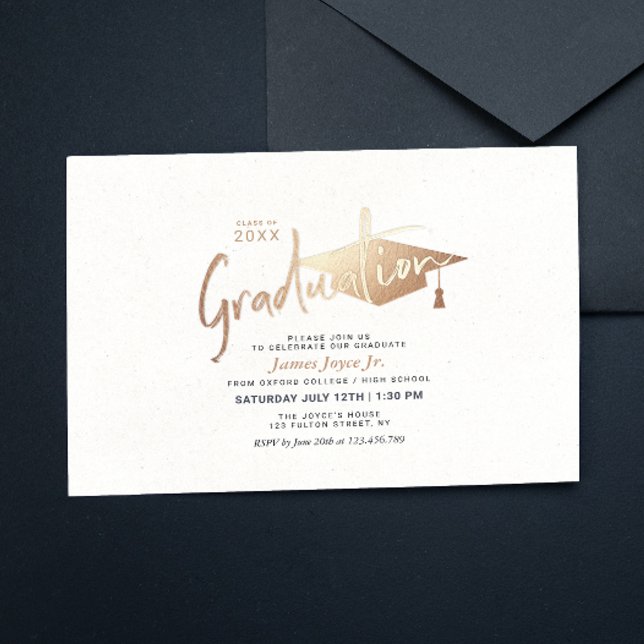 Budget Simple Minimal Graduation Party Invitations Flyer (Creator Uploaded)