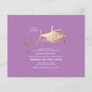 Budget Simple Minimal Graduation Party Invitations Flyer