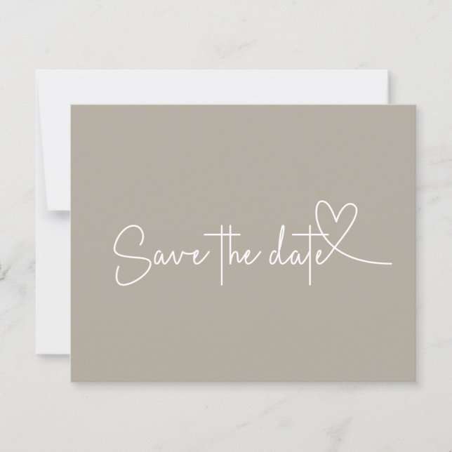 Budget Simple Minimal Neutral Save the Date (Front)