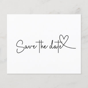 Budget Simple Minimal Plain White Save the Date