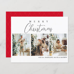BUDGET Simple Minimal Red Photo Collage Christmas