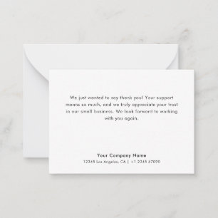 Budget Simple Minimal Small Business Thank You Card