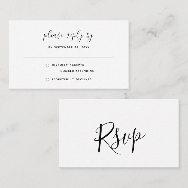 Budget Simple Minimalist Bohemian RSVP Wedding Card (Front/Back)