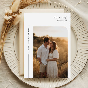 Budget Simple Minimalist Boho Photo Wedding Invitation