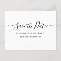 Budget Simple Minimalist Script Save The Date Anno