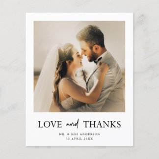 Budget Simple Minimalist Wedding Photo Thank You