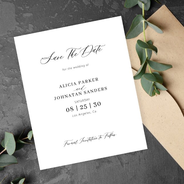 Budget simple minimalist wedding save the date (Creator Uploaded)