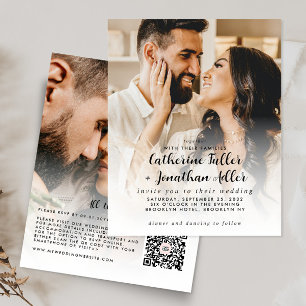 Budget Simple Modern 2 Photo Wedding Invitation