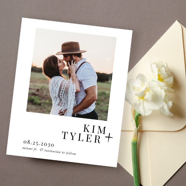Budget simple modern photo wedding save the date (Creator Uploaded)