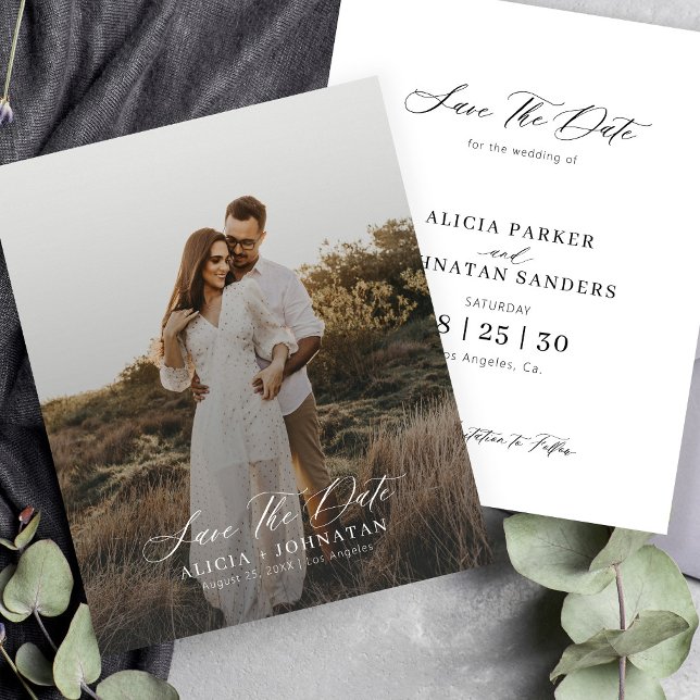 Budget simple modern photo wedding save the date (Creator Uploaded)