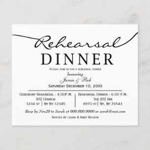 Budget Simple Modern Rehearsal Dinner Invitation