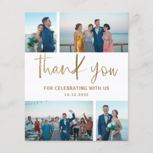Budget Simple Photo Collage Thank you Wedding