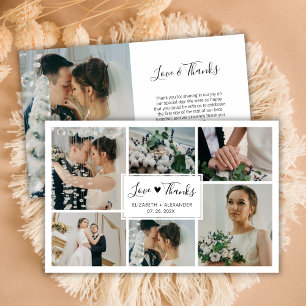 Budget Simple Photo Collage Wedding Thank You Card