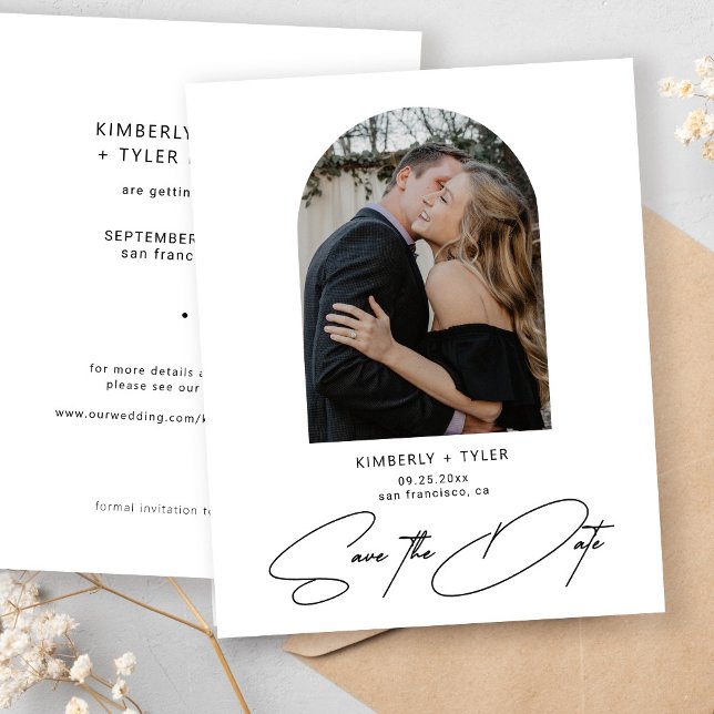 Budget simple photo elegant wedding save the date (Creator Uploaded)