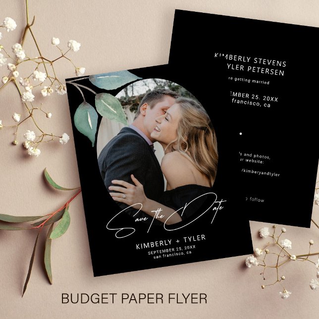 Budget simple photo elegant wedding save the date flyer (Creator Uploaded)