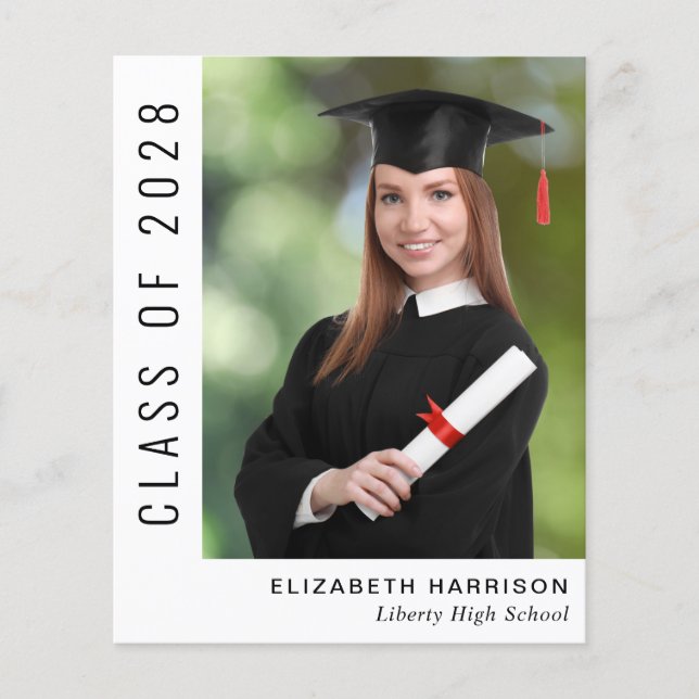 Budget Simple Photo Graduation Announcement (Front)