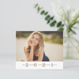 Budget Simple Photo Graduation Gold Announcement