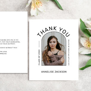 Budget simple photo graduation thank you card