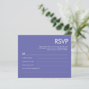Budget Simple QR Code Blue Wedding RSVP