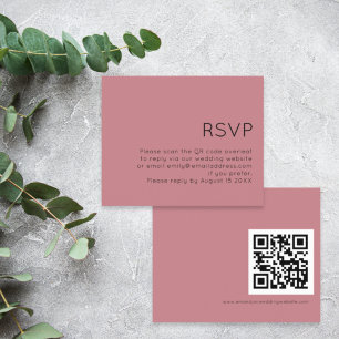 Budget Simple QR Code Wedding Dusty Rose RSVP