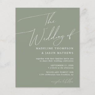BUDGET Simple Sage Green Script The Wedding