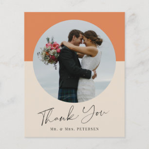 Budget simple script photo wedding thank you card