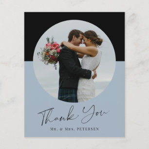 Budget simple script photo wedding thank you card