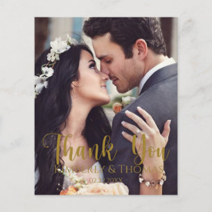 Budget Simple Script Wedding Thank You Cards Flyer