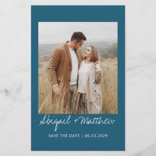 Budget Simple Teal Save The Date Invitation Flyer
