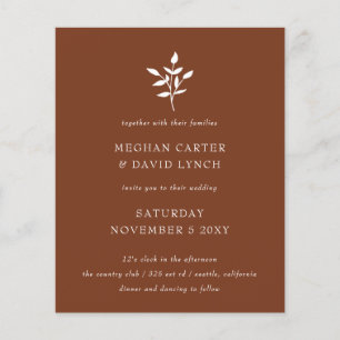 Budget Simple Terracotta Wedding Invitation