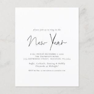 Budget Simple Text New Years Eve Party Invite