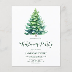 Budget Simple Tree Christmas Party Invitation