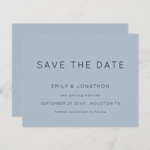Budget Simple Typography Dusty Blue Save The Date